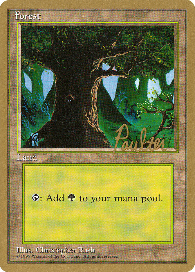 Forest (pp377) (Preston Poulter) [Pro Tour Collector Set] | Gear Gaming Fayetteville