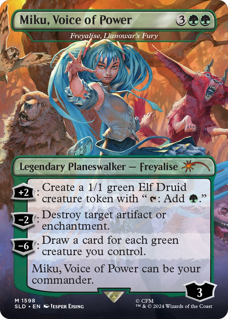 Miku, Voice of Power - Freyalise, Llanowar's Fury [Secret Lair Drop Series] | Gear Gaming Fayetteville