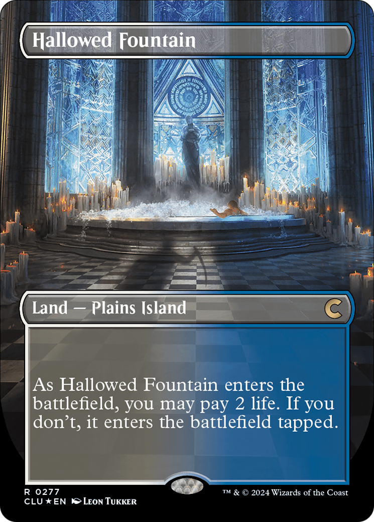 Hallowed Fountain (Borderless) [Ravnica: Clue Edition] | Gear Gaming Fayetteville