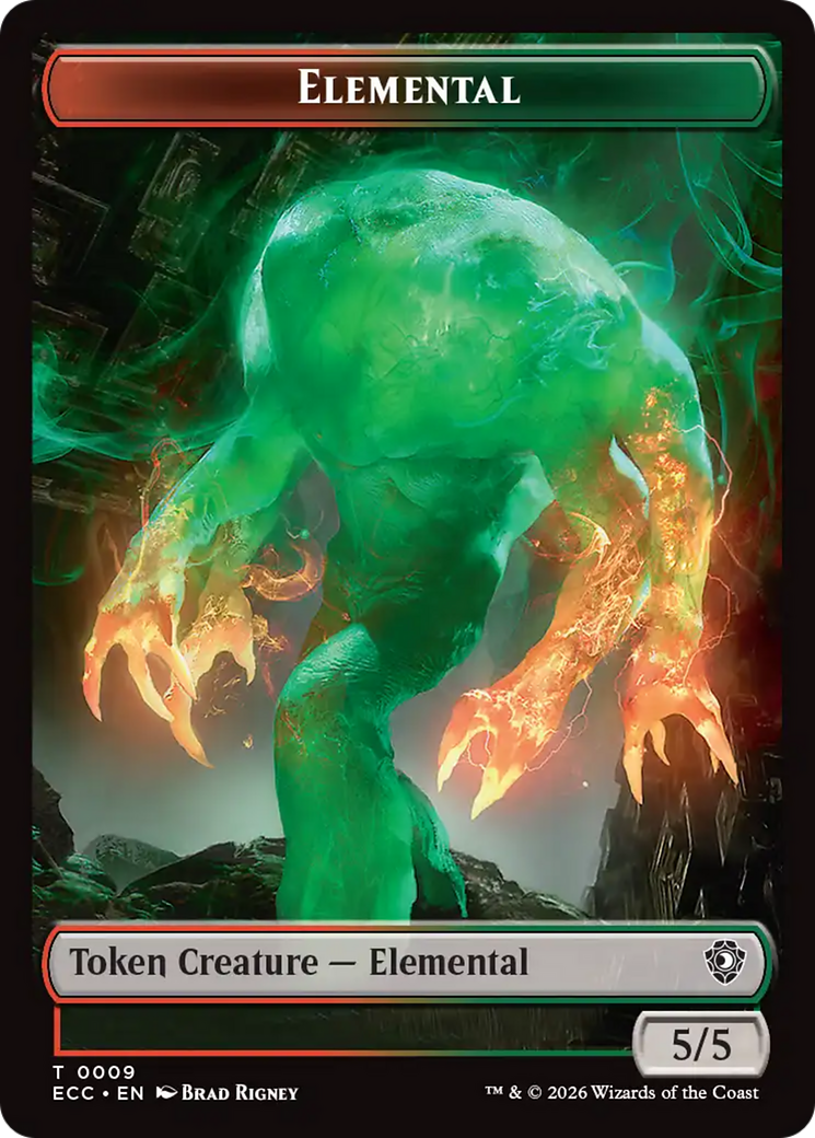 Rhino Warrior // Elemental (0009) Double-Sided Token [Lorwyn Eclipsed Tokens] | Gear Gaming Fayetteville