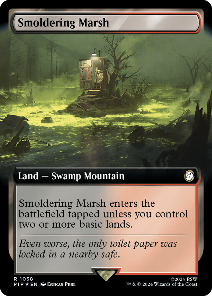 Smoldering Marsh (Extended Art) (Surge Foil) [Fallout] | Gear Gaming Fayetteville