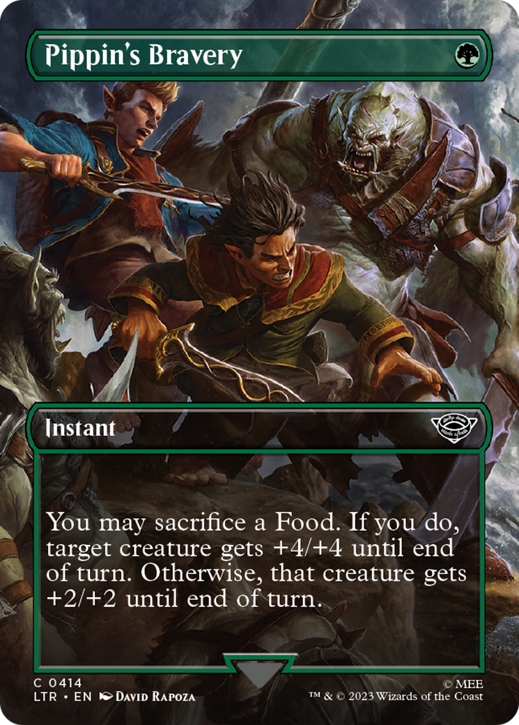 Pippin's Bravery (Borderless Alternate Art) [The Lord of the Rings: Tales of Middle-Earth] | Gear Gaming Fayetteville