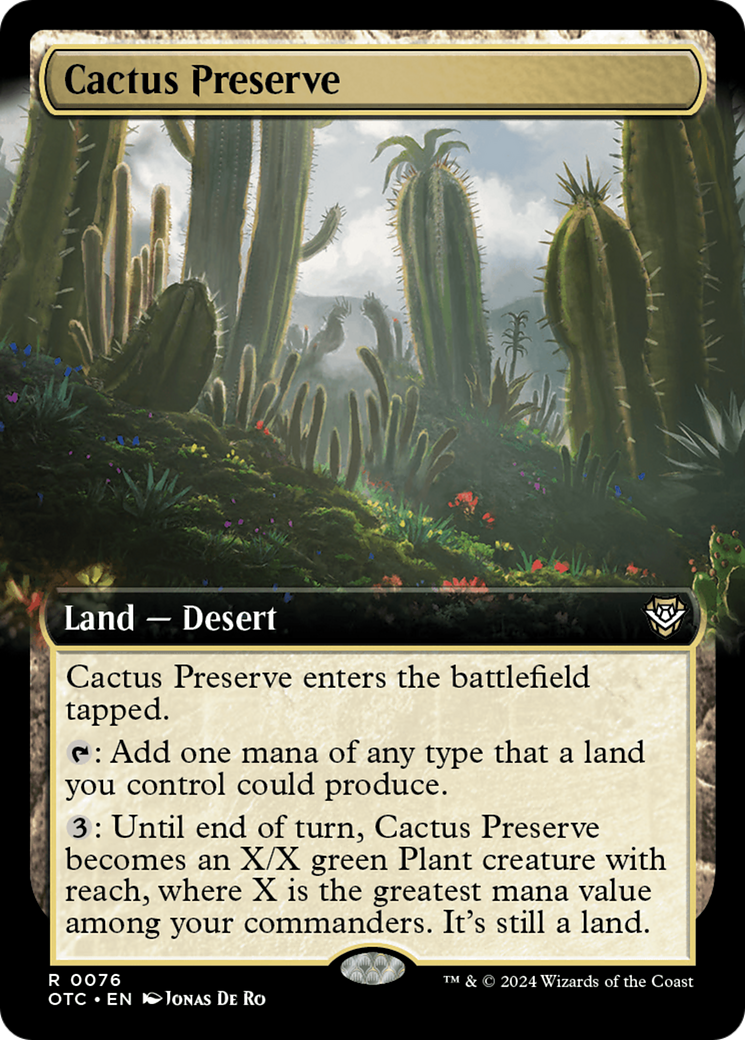 Cactus Preserve (Extended Art) [Outlaws of Thunder Junction Commander] | Gear Gaming Fayetteville