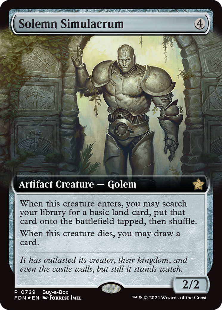 Solemn Simulacrum (Extended Art) (Buy-A-Box) [Foundations Promos] | Gear Gaming Fayetteville