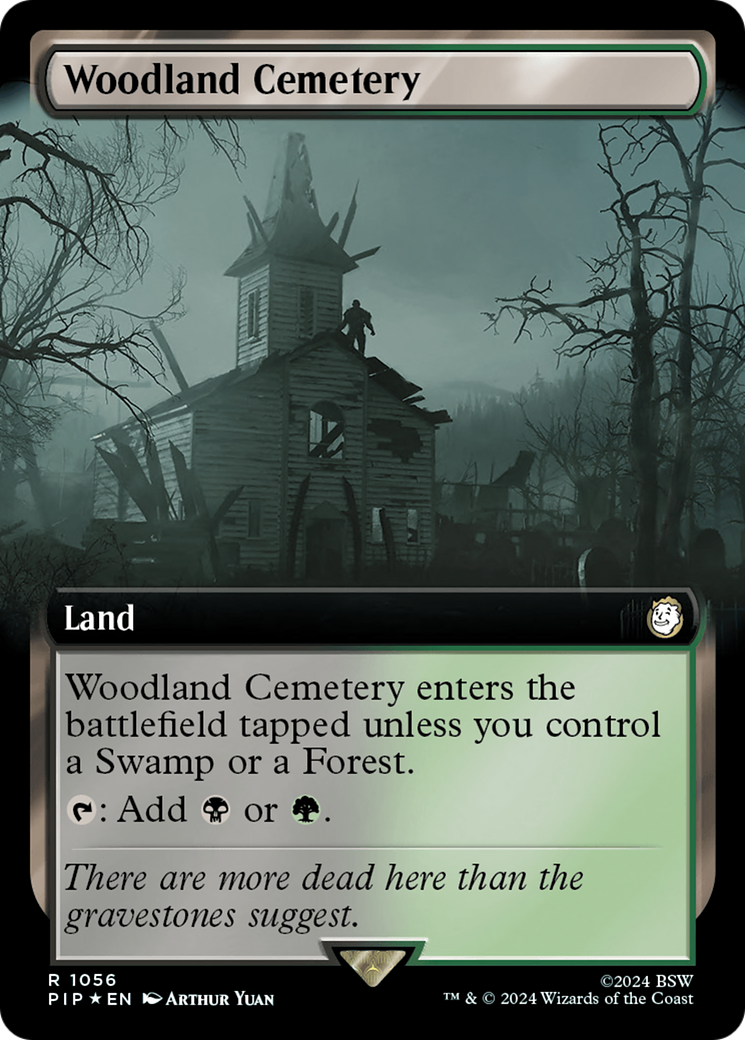 Woodland Cemetery (Extended Art) (Surge Foil) [Fallout] | Gear Gaming Fayetteville