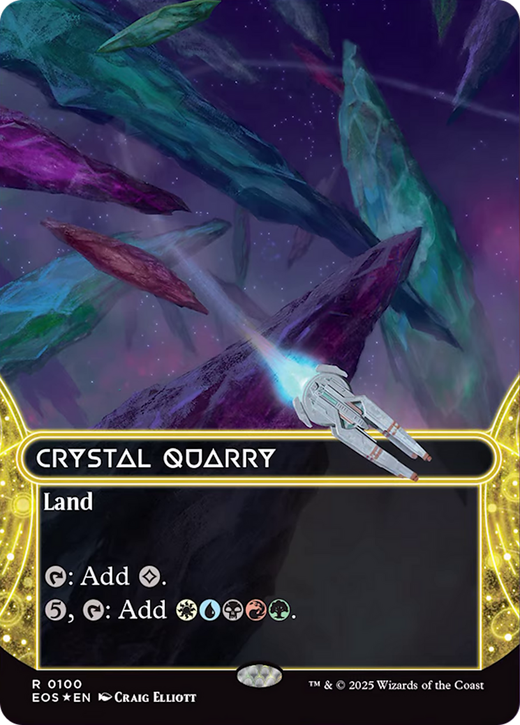 Crystal Quarry (0100) (Borderless) (Galaxy Foil) [Edge of Eternities: Stellar Sights] | Gear Gaming Fayetteville