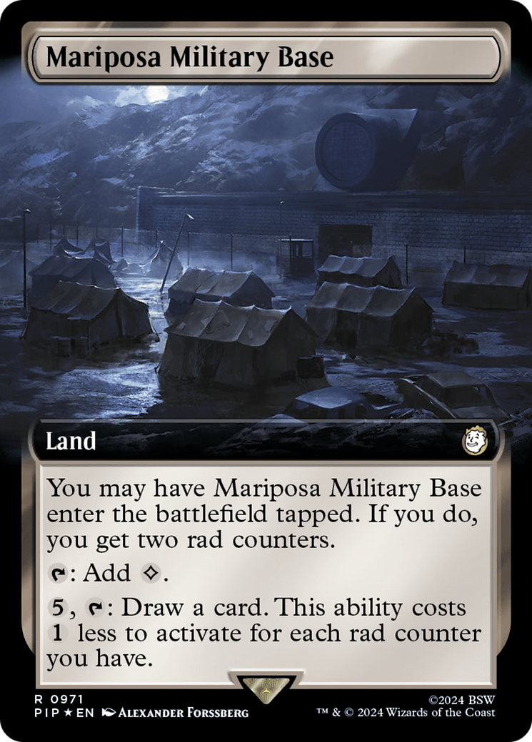 Mariposa Military Base (Extended Art) (Surge Foil) [Fallout] | Gear Gaming Fayetteville