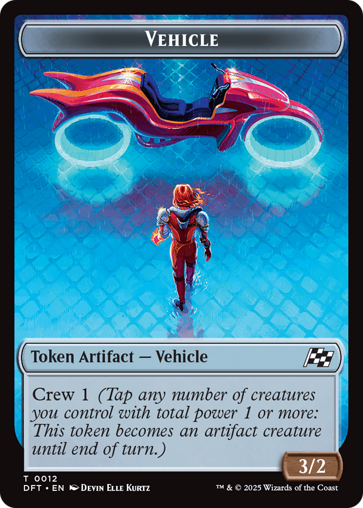 Emblem - Chandra, Spark Hunter // Vehicle Double-Sided Token [Aetherdrift Tokens] | Gear Gaming Fayetteville