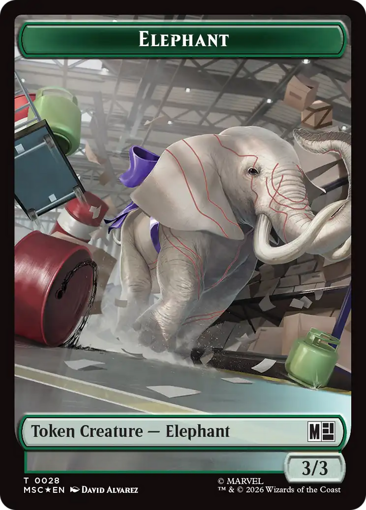 Rhino (029) // Elephant (028) Double-Sided Token (Surge Foil) [Marvel Super Heroes Commander Tokens] | Gear Gaming Fayetteville