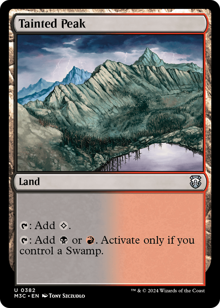 Tainted Peak (Ripple Foil) [Modern Horizons 3 Commander] | Gear Gaming Fayetteville