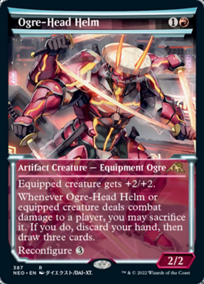 Ogre-Head Helm (Showcase Soft Glow) [Kamigawa: Neon Dynasty] | Gear Gaming Fayetteville