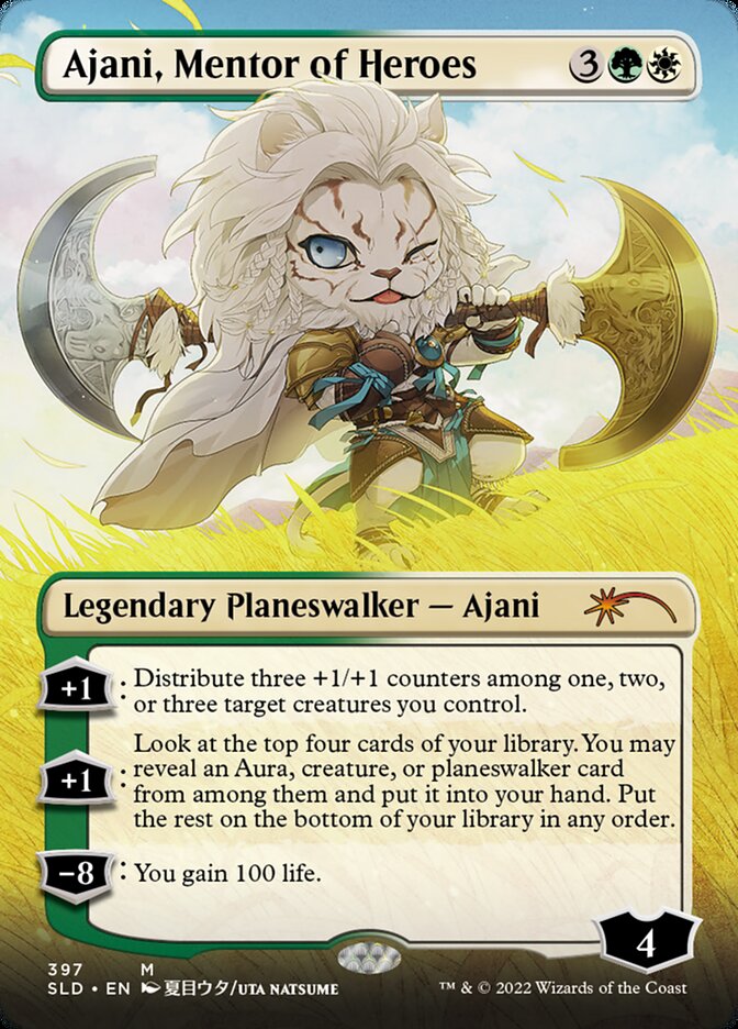 Ajani, Mentor of Heroes (Borderless) [Secret Lair Drop Series] | Gear Gaming Fayetteville