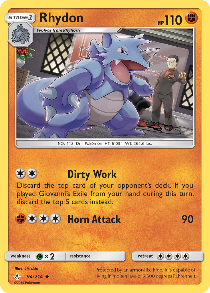 Rhydon (94/214) [Sun & Moon: Unbroken Bonds] | Gear Gaming Fayetteville