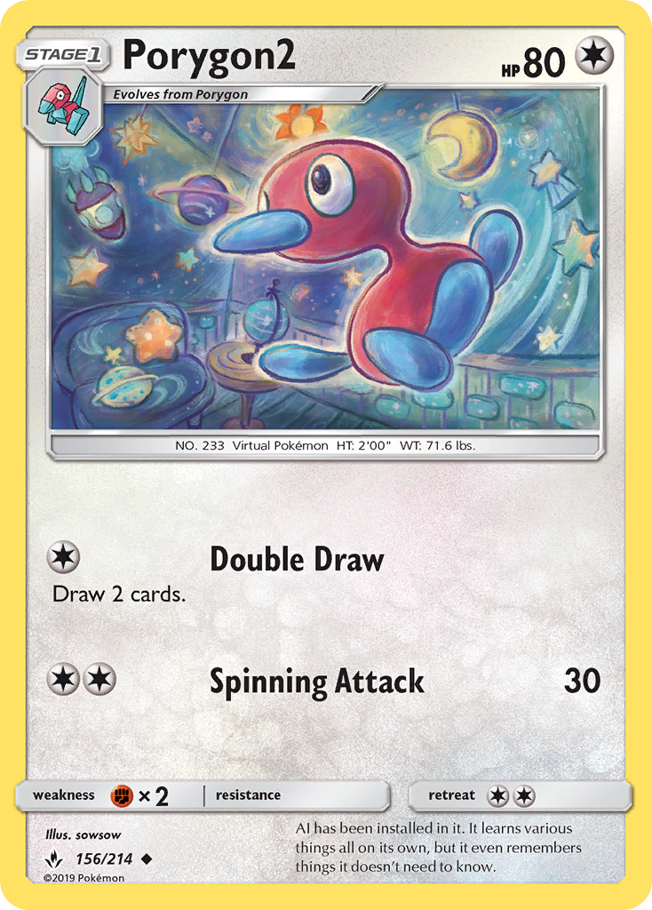 Porygon2 (156/214) [Sun & Moon: Unbroken Bonds] | Gear Gaming Fayetteville