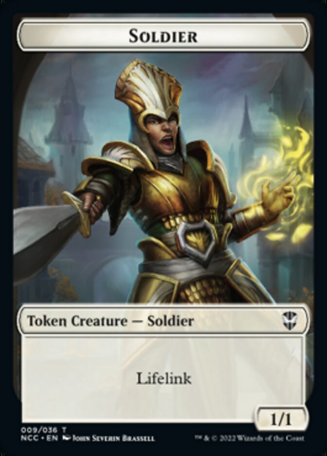 Soldier (09) // Cat Beast Double-Sided Token [Streets of New Capenna Commander Tokens] | Gear Gaming Fayetteville