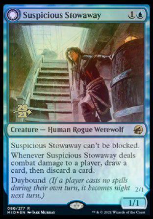 Suspicious Stowaway // Seafaring Werewolf [Innistrad: Midnight Hunt Prerelease Promos] | Gear Gaming Fayetteville