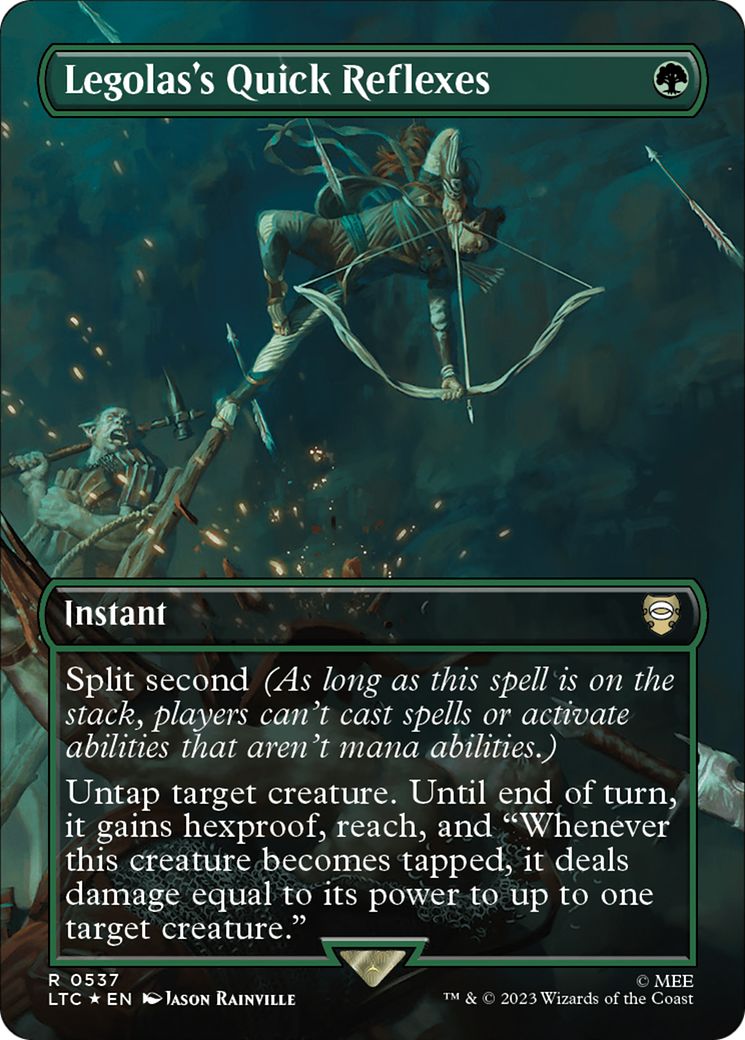 Legolas's Quick Reflexes (Borderless) (Surge Foil) [The Lord of the Rings: Tales of Middle-Earth Commander] | Gear Gaming Fayetteville