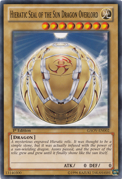 Hieratic Seal of the Sun Dragon Overlord [GAOV-EN002] Common | Gear Gaming Fayetteville