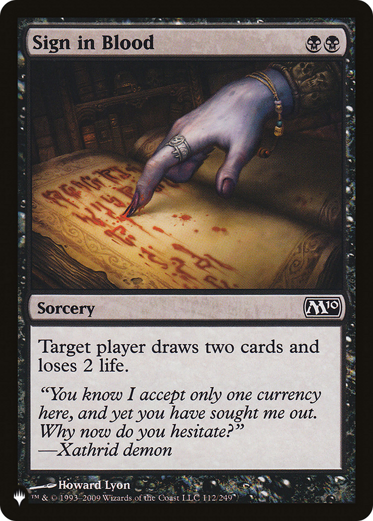 Sign in Blood (M10) [The List] | Gear Gaming Fayetteville