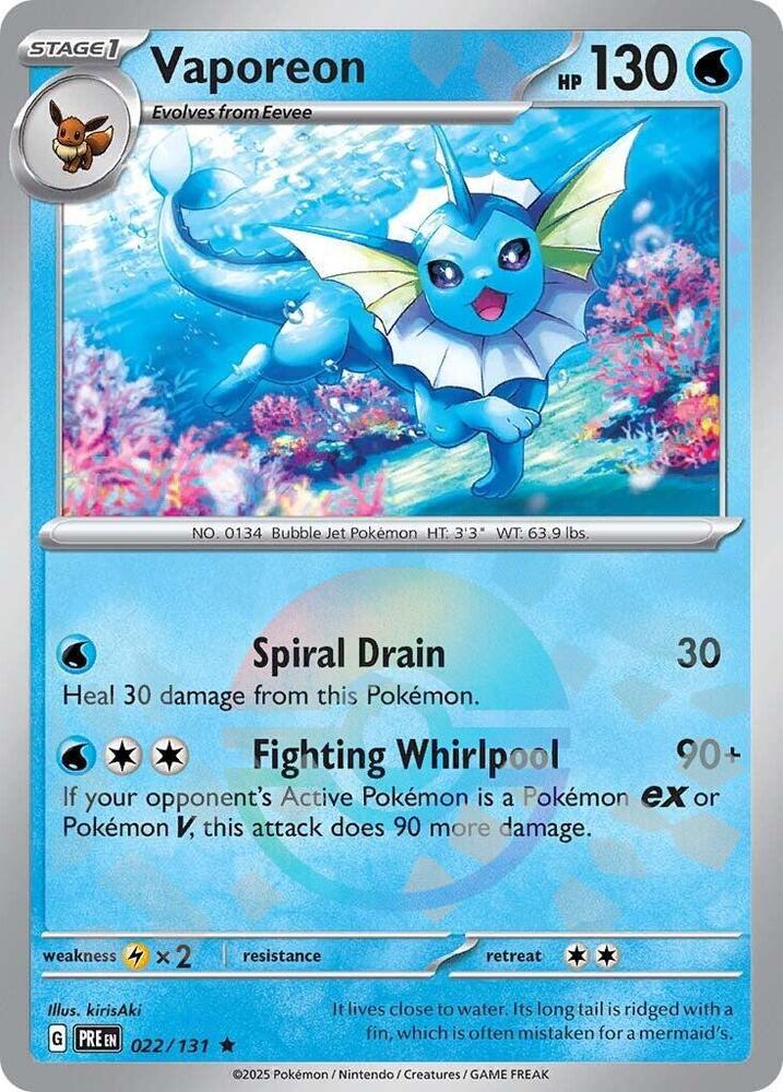 Vaporeon (022/131) (Poke Ball Pattern) [Scarlet & Violet: Prismatic Evolutions] | Gear Gaming Fayetteville