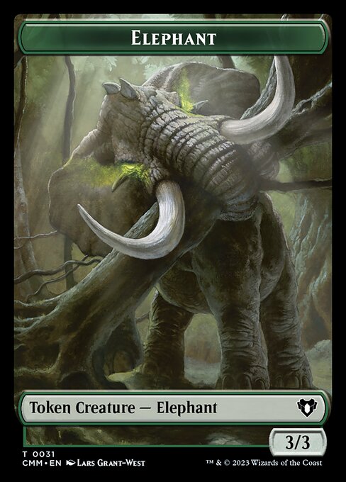 Clue // Elephant Double-Sided Token [Commander Masters Tokens] | Gear Gaming Fayetteville