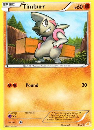 Timburr (11/30) [Black & White: Trainer Kit - Excadrill] | Gear Gaming Fayetteville