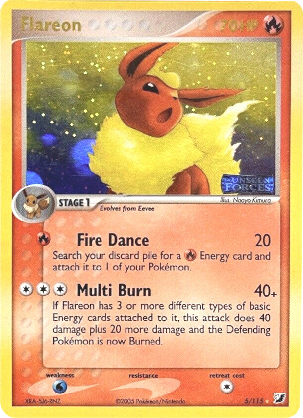 Flareon (5/115) (Stamped) [EX: Unseen Forces] | Gear Gaming Fayetteville