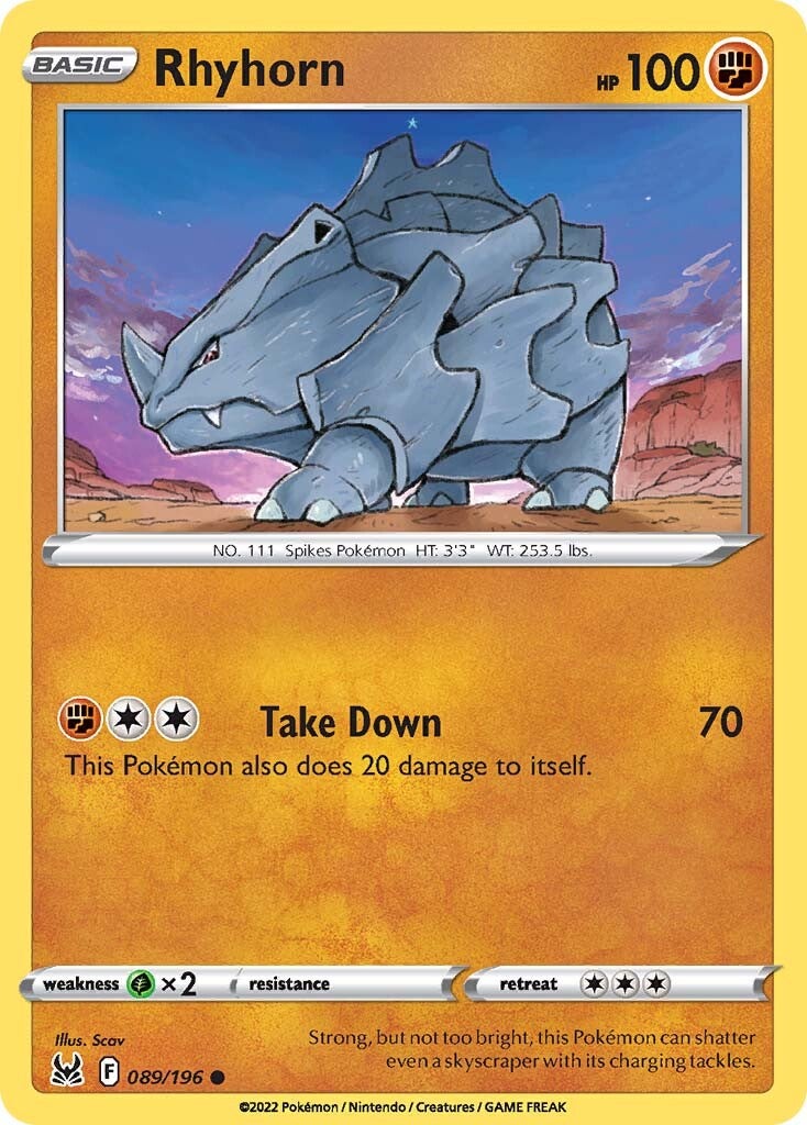 Rhyhorn (089/196) [Sword & Shield: Lost Origin] | Gear Gaming Fayetteville
