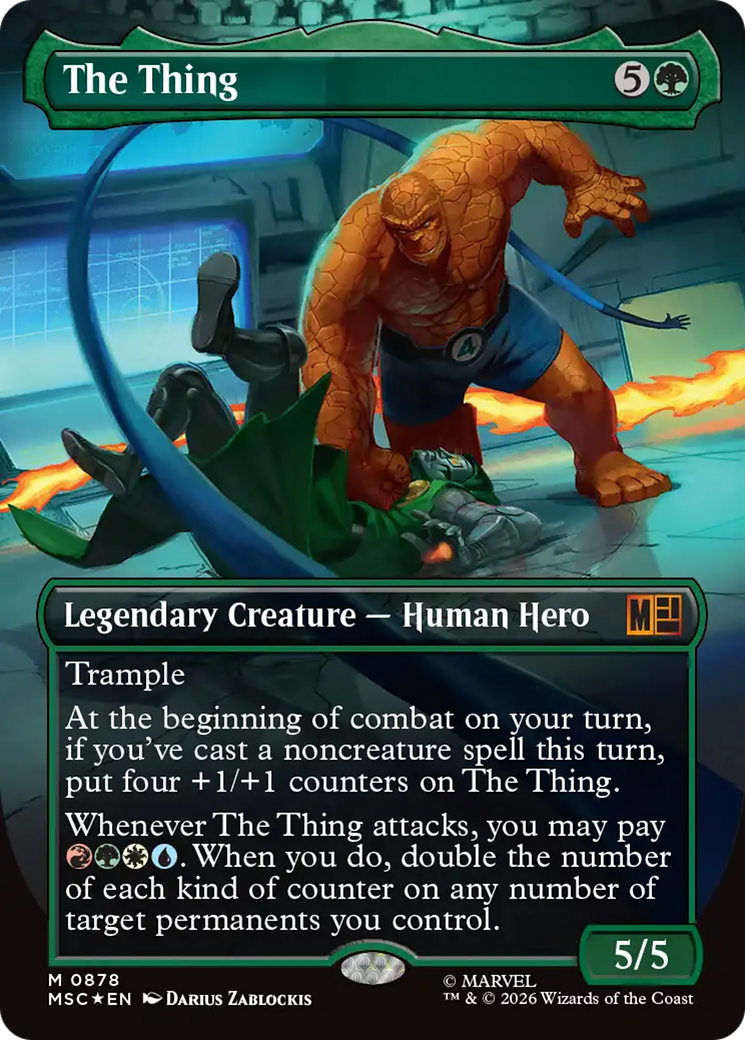 The Thing (Borderless) (Surge Foil) [Marvel Super Heroes Commander] | Gear Gaming Fayetteville