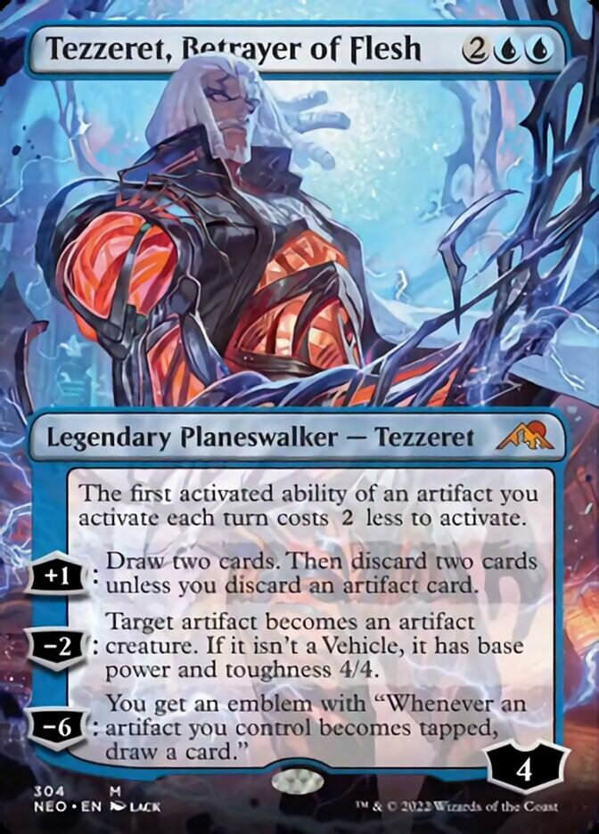 Tezzeret, Betrayer of Flesh (Borderless) [Kamigawa: Neon Dynasty] | Gear Gaming Fayetteville