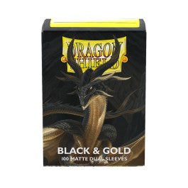 Standard Dragon Shield Dual Matte Sleeves – Black & Gold (100ct) | Gear Gaming Fayetteville