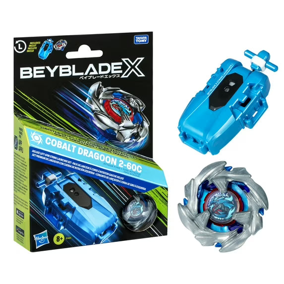 Beyblade X - Cobalt Dragoon 2-60C Deluxe String Launcher Set | Gear Gaming Fayetteville