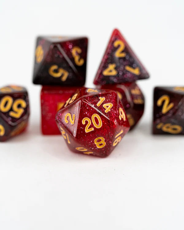 Ether of Embers Acrylic Dice 7pc Set | Gear Gaming Fayetteville