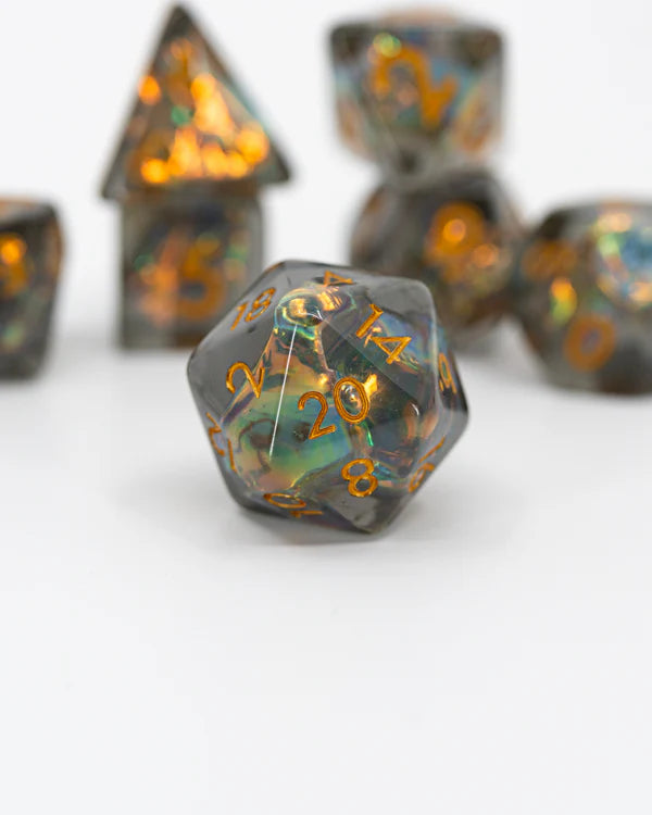 Dancing Lights Acrylic Dice 7pc Set | Gear Gaming Fayetteville