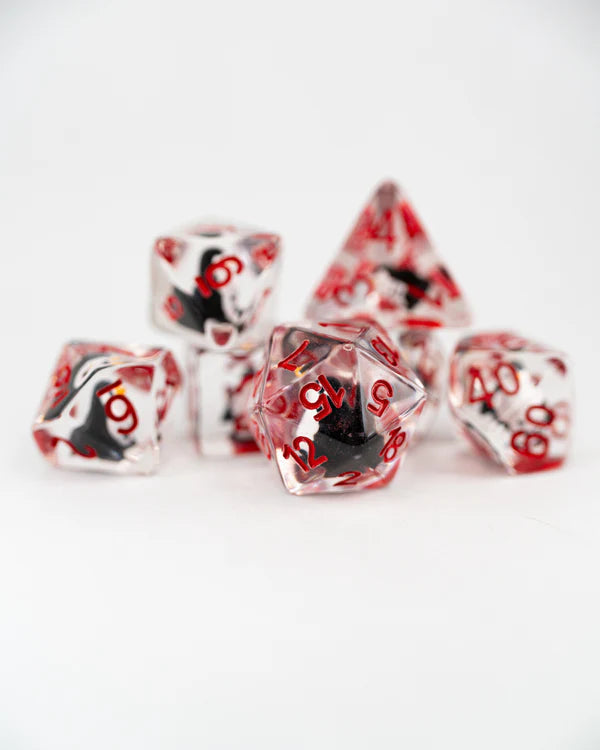 JeJeeves| Penguin| 7 Piece Acrylic Inclusion Dice Set | Gear Gaming Fayetteville
