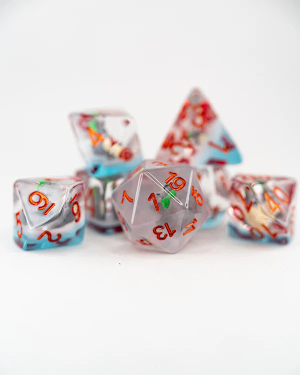 Definitely Not Totoro| 7 Piece Acrylic Inclusion Dice Set | Gear Gaming Fayetteville