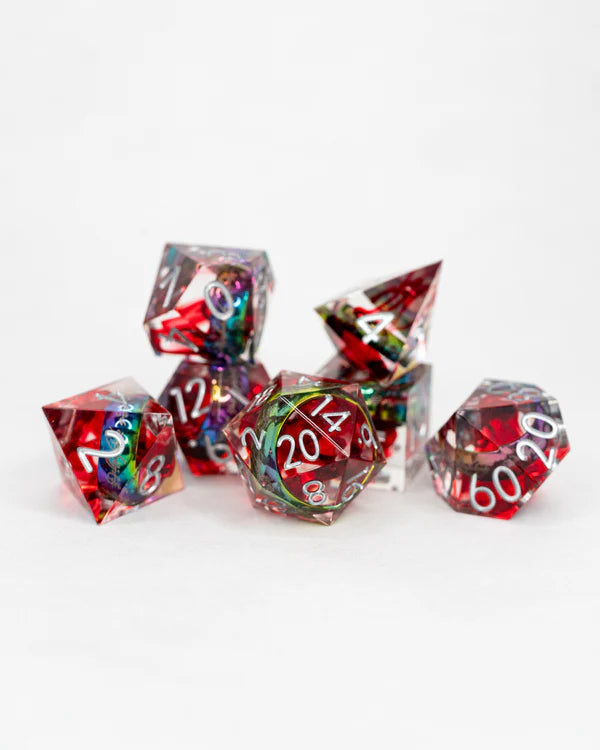 Nine for Mortal Men| Ring Inclusion| 7 Piece Sharp Edge Resin Dice Set | Gear Gaming Fayetteville