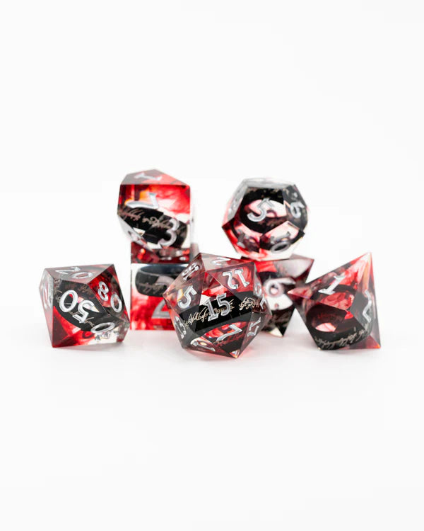 Seven for Dwarf Lords| Ring Inclusion| 7 Piece Sharp Edge Resin Dice Set | Gear Gaming Fayetteville