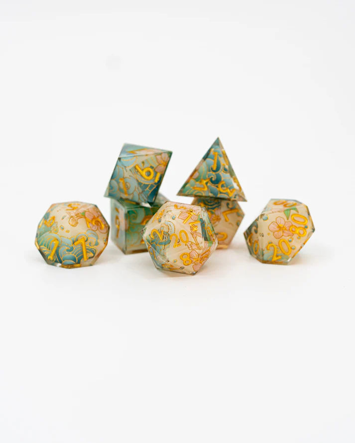Nishijin | Double Cast | 7 Piece Sharp Edge Dice Set | Gear Gaming Fayetteville