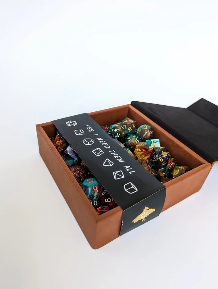 Spawn of Tiamat | Vegan Leather Dice Box - Chestnut | Gear Gaming Fayetteville