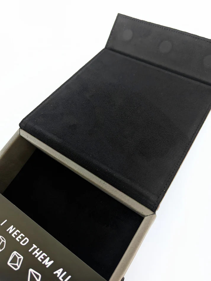 Deadly Encounter | Vegan Leather Dice Box - Grey | Gear Gaming Fayetteville