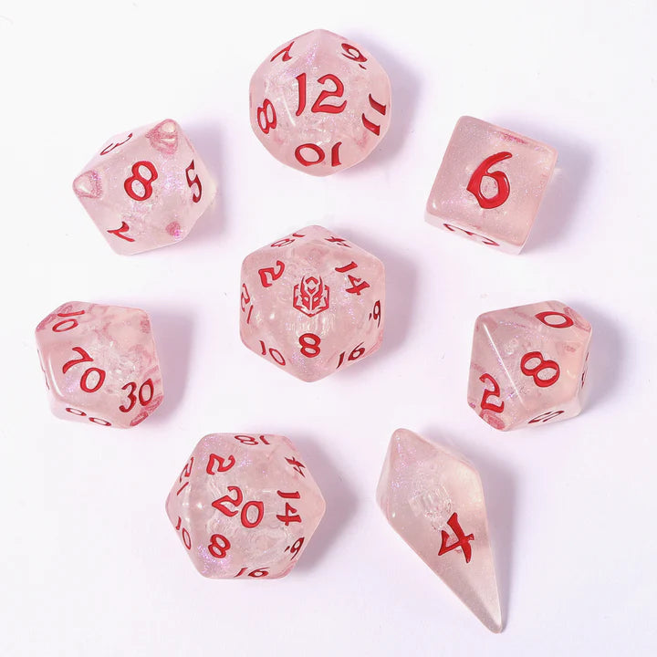Wyrmforged Rollers - Rounded Edge 8 Piece Polyhedral Dice set - Winter Solstice | Gear Gaming Fayetteville