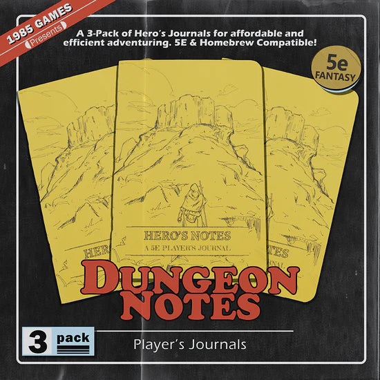 Dungeon Notes:  5E Player's Journal - Yellow | Gear Gaming Fayetteville