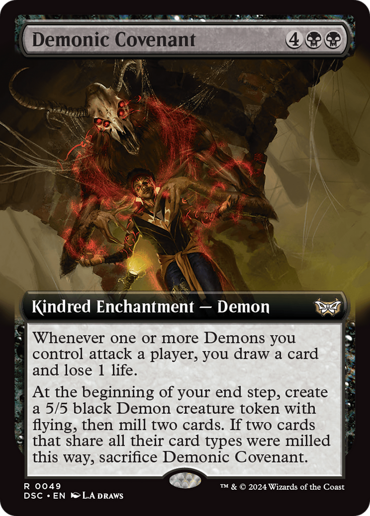 Demonic Covenant (Extended Art) [Duskmourn: House of Horror Commander] | Gear Gaming Fayetteville