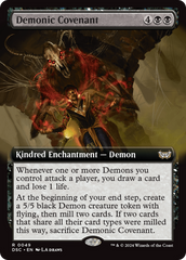 Demonic Covenant (Extended Art) [Duskmourn: House of Horror Commander] | Gear Gaming Fayetteville