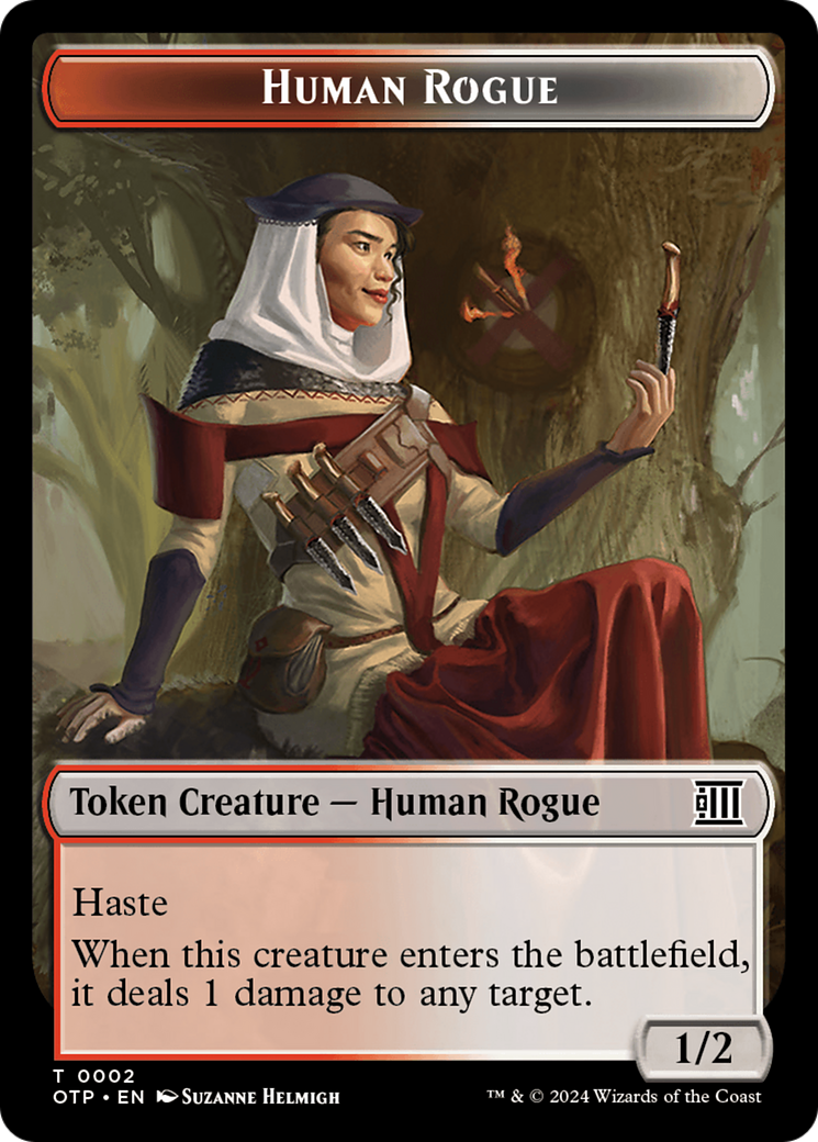 Human Rogue // Plot Double-Sided Token [Outlaws of Thunder Junction: Breaking News Tokens] | Gear Gaming Fayetteville