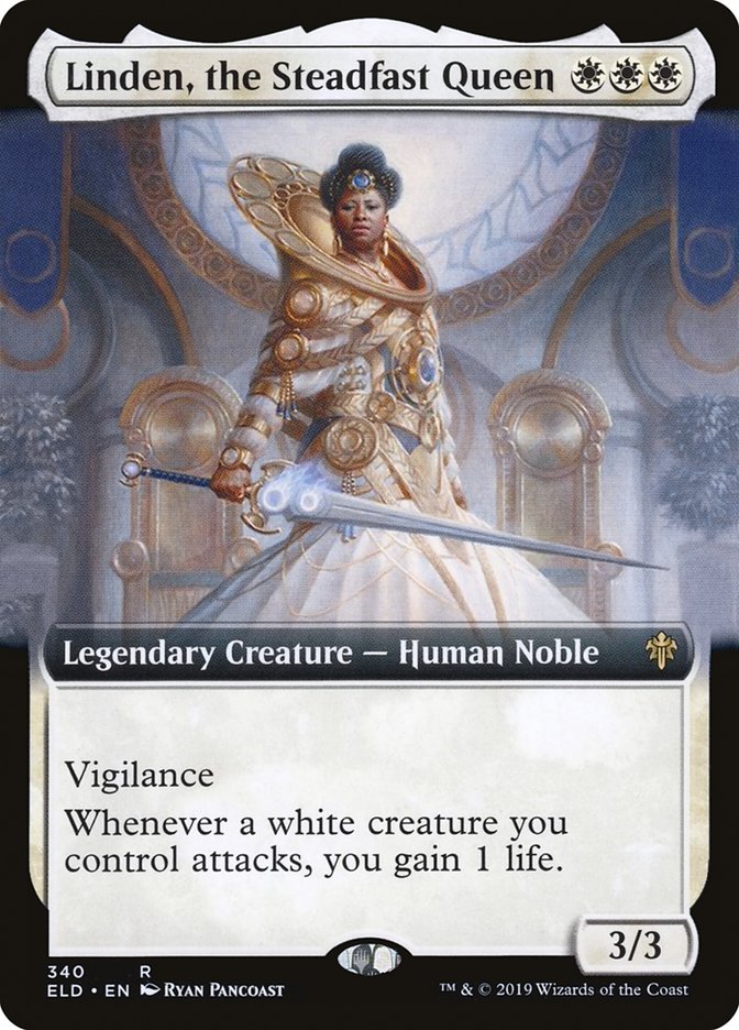 Linden, the Steadfast Queen (Extended Art) [Throne of Eldraine] | Gear Gaming Fayetteville