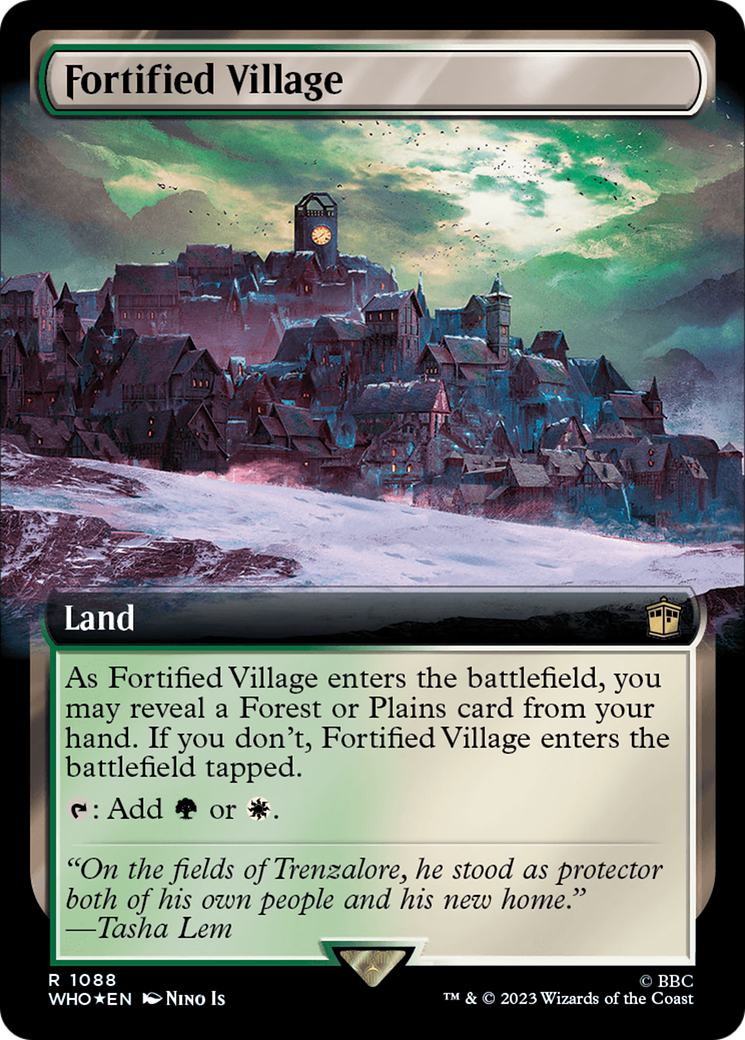 Fortified Village (Extended Art) (Surge Foil) [Doctor Who] | Gear Gaming Fayetteville