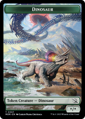 Warrior // Dinosaur Double-Sided Token [March of the Machine Tokens] | Gear Gaming Fayetteville