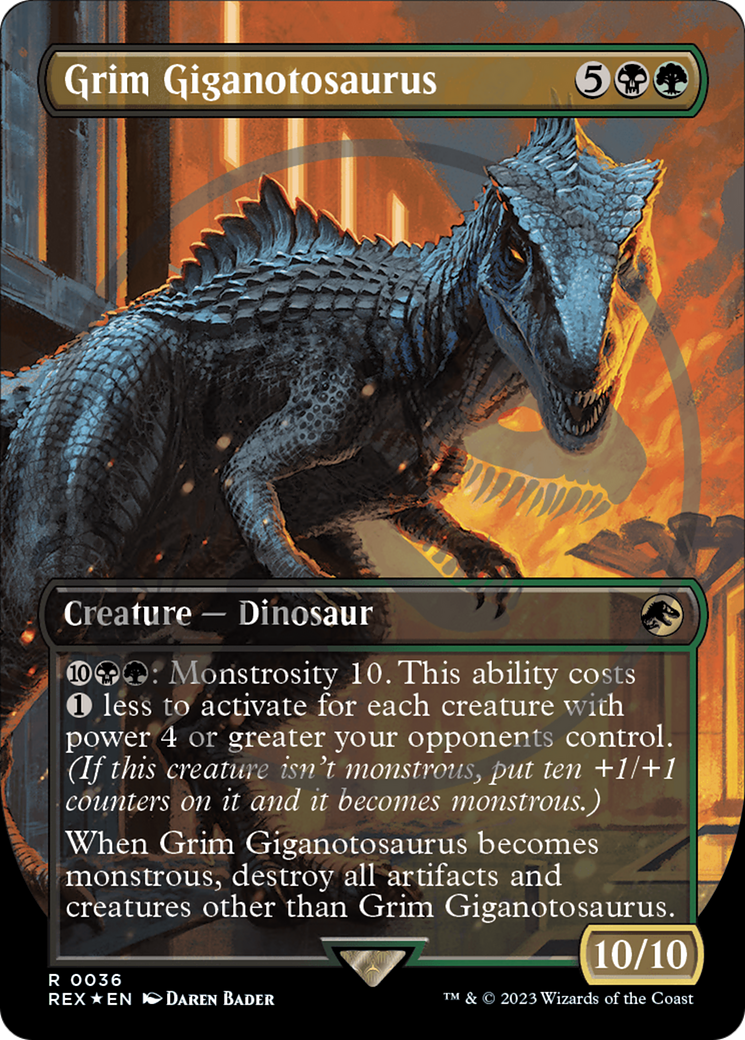 Grim Giganotosaurus (Emblem) (Borderless) [Jurassic World Collection Tokens] | Gear Gaming Fayetteville